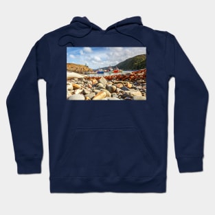 Clovelly Wooden fishing Boats, North Devon, England Hoodie